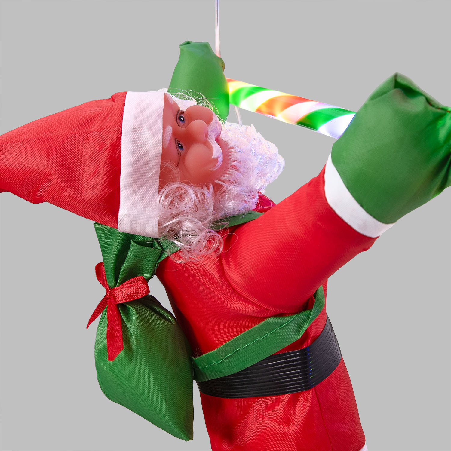 Babbo Natale su scala luminosa, h 200 cm, Dual LED bianco caldo e multicolor 11