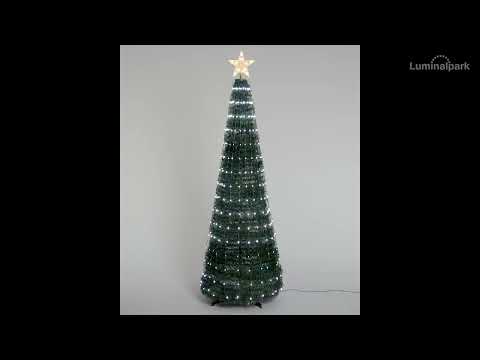 Arbre conique repliable h. 180 cm, Gouttes de lumière Blanc Chaud et Blanc Froid 2 Arbre conique repliable h. 180 cm, Gouttes de lumière Blanc Chaud et Blanc Froid 2