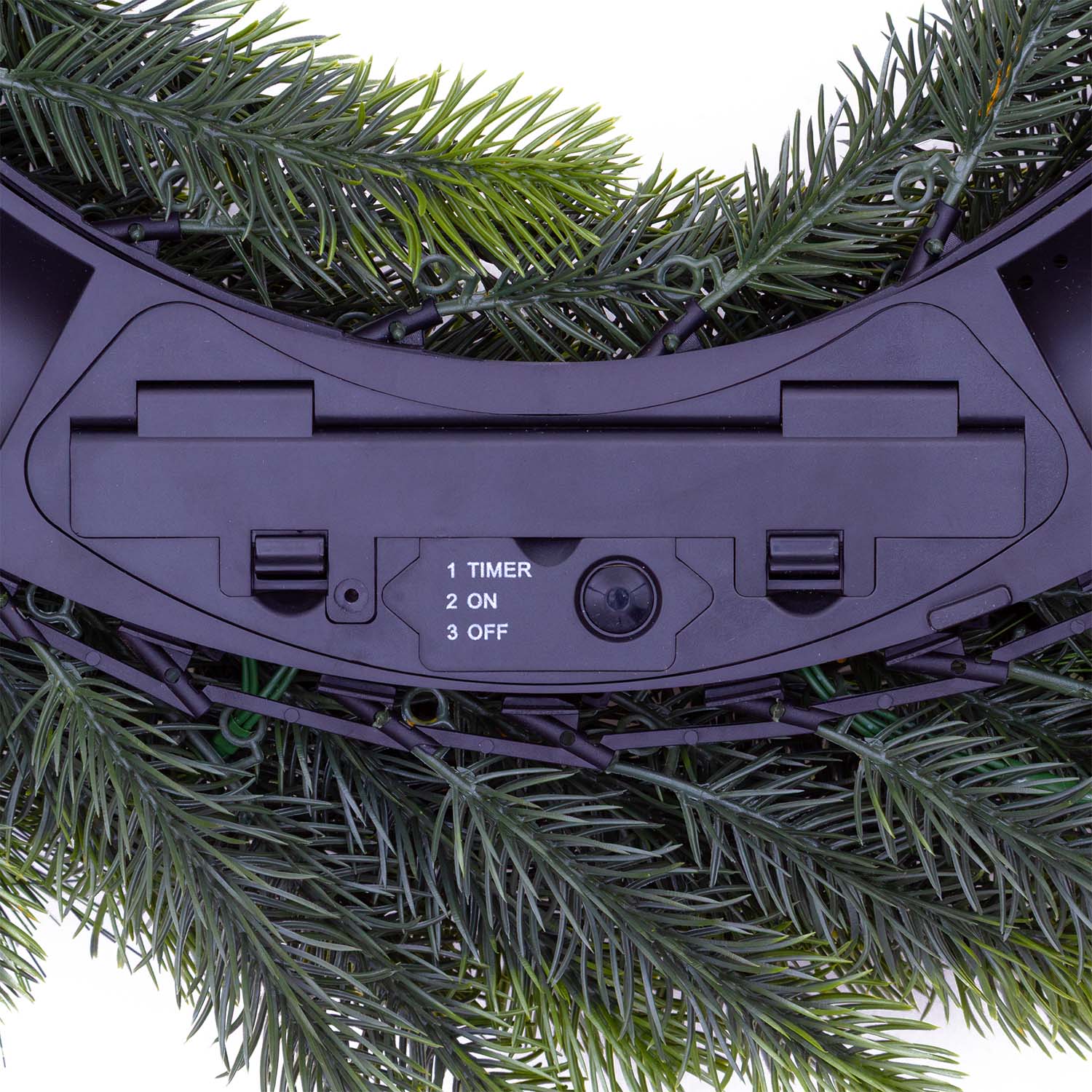 Corona Alpino in finto pino a batteria Ø 60 cm, con pigne e bacche, 80 led integrati bianco caldo 6