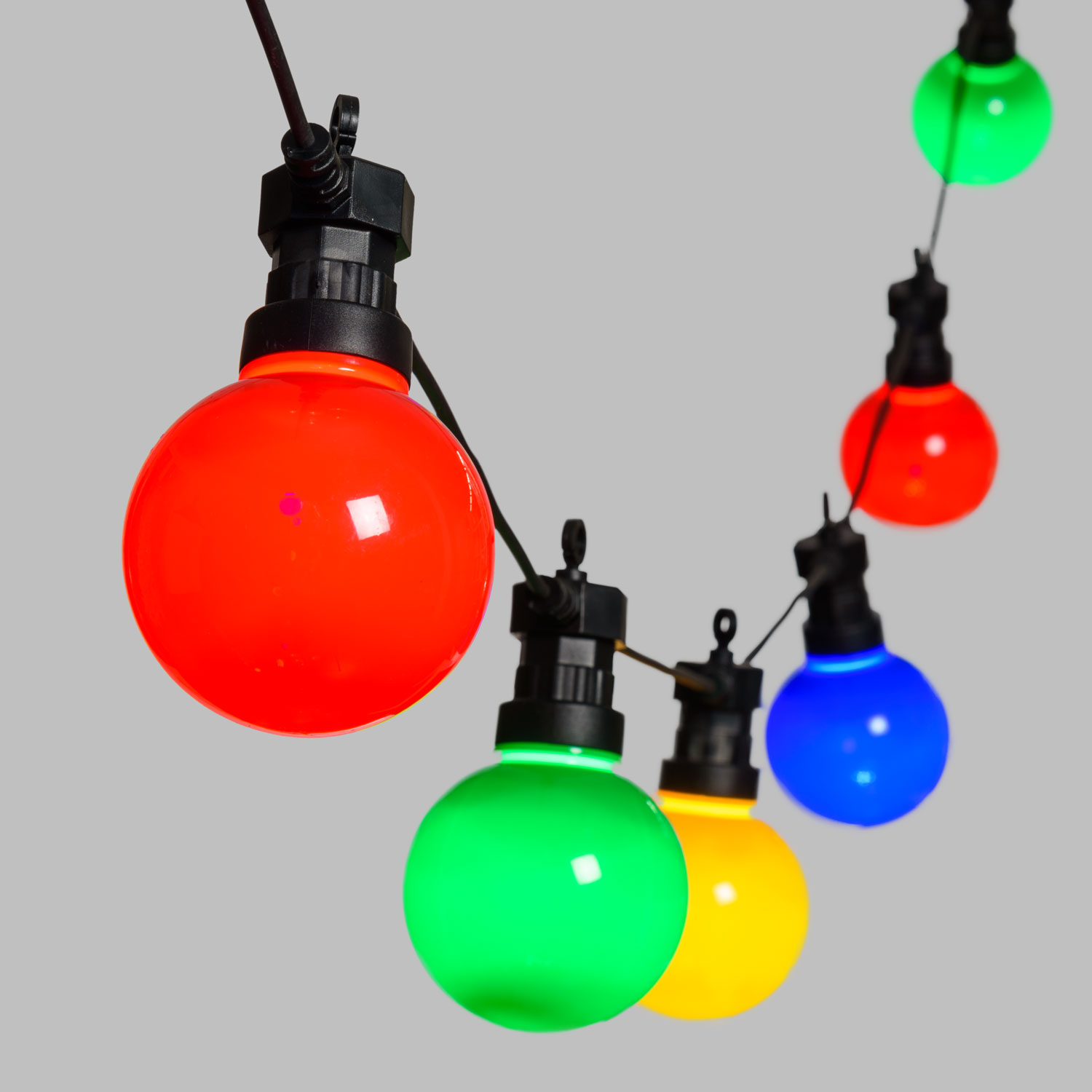 6 m Festoon Lights, 20 Ø 80 mm Coloured Bulbs, Filament LED 2 6 m Festoon Lights, 20 Ø 80 mm Coloured Bulbs, Filament LED 2