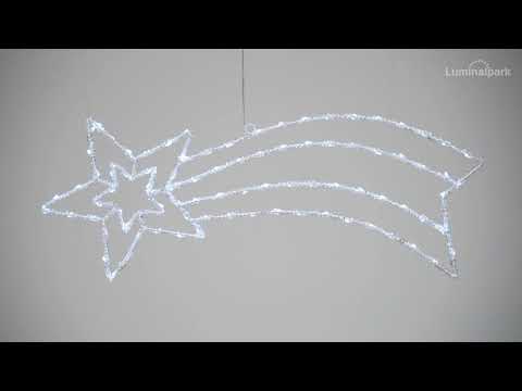 Étoile filante effet glaçé à piles 95 x h 37 cm, 90 led blanc froid 2 Étoile filante effet glaçé à piles 95 x h 37 cm, 90 led blanc froid 2