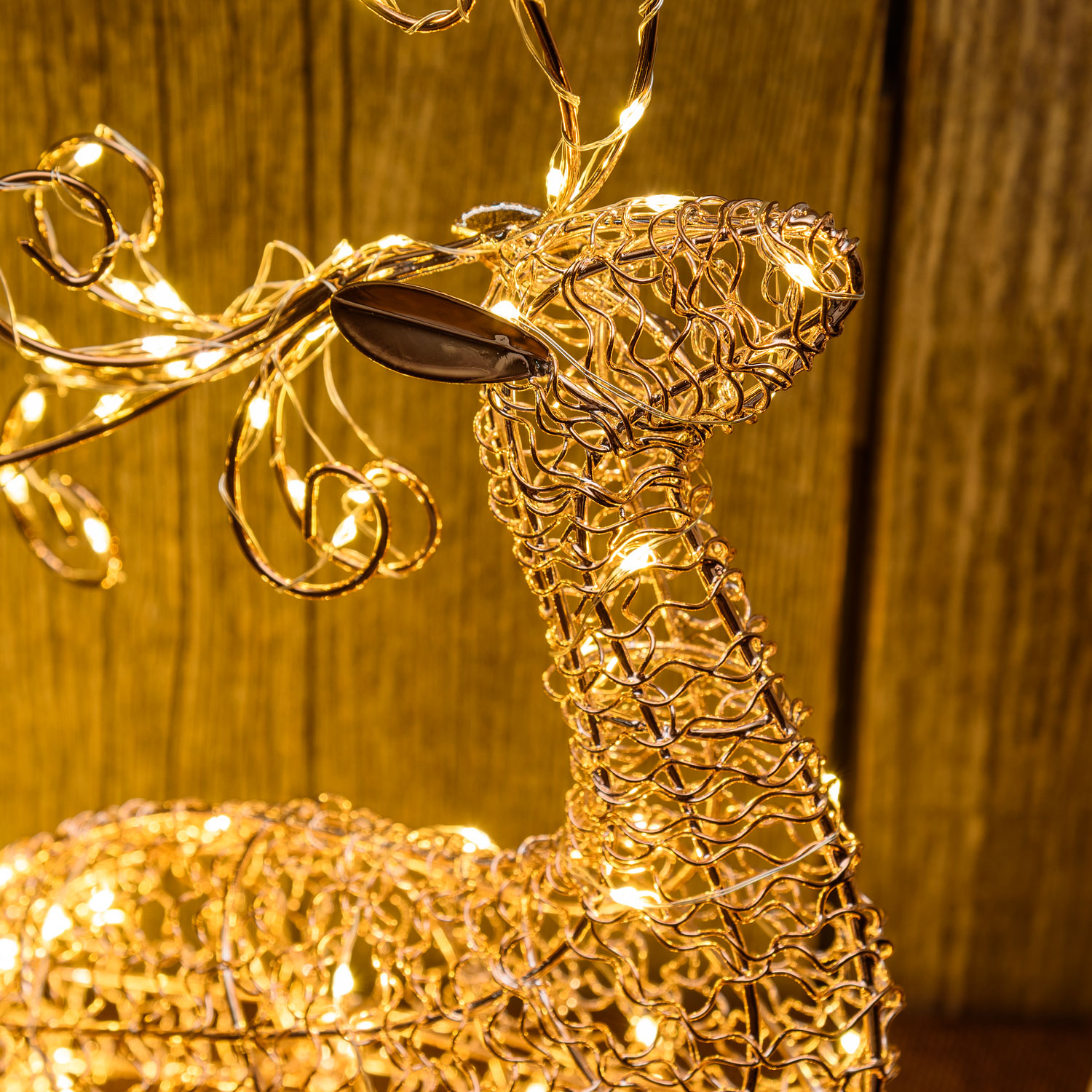 Rentier aus Metalldraht h 30 cm, MicroLEDs warmweiß 3 Rentier aus Metalldraht h 30 cm, MicroLEDs warmweiß 3