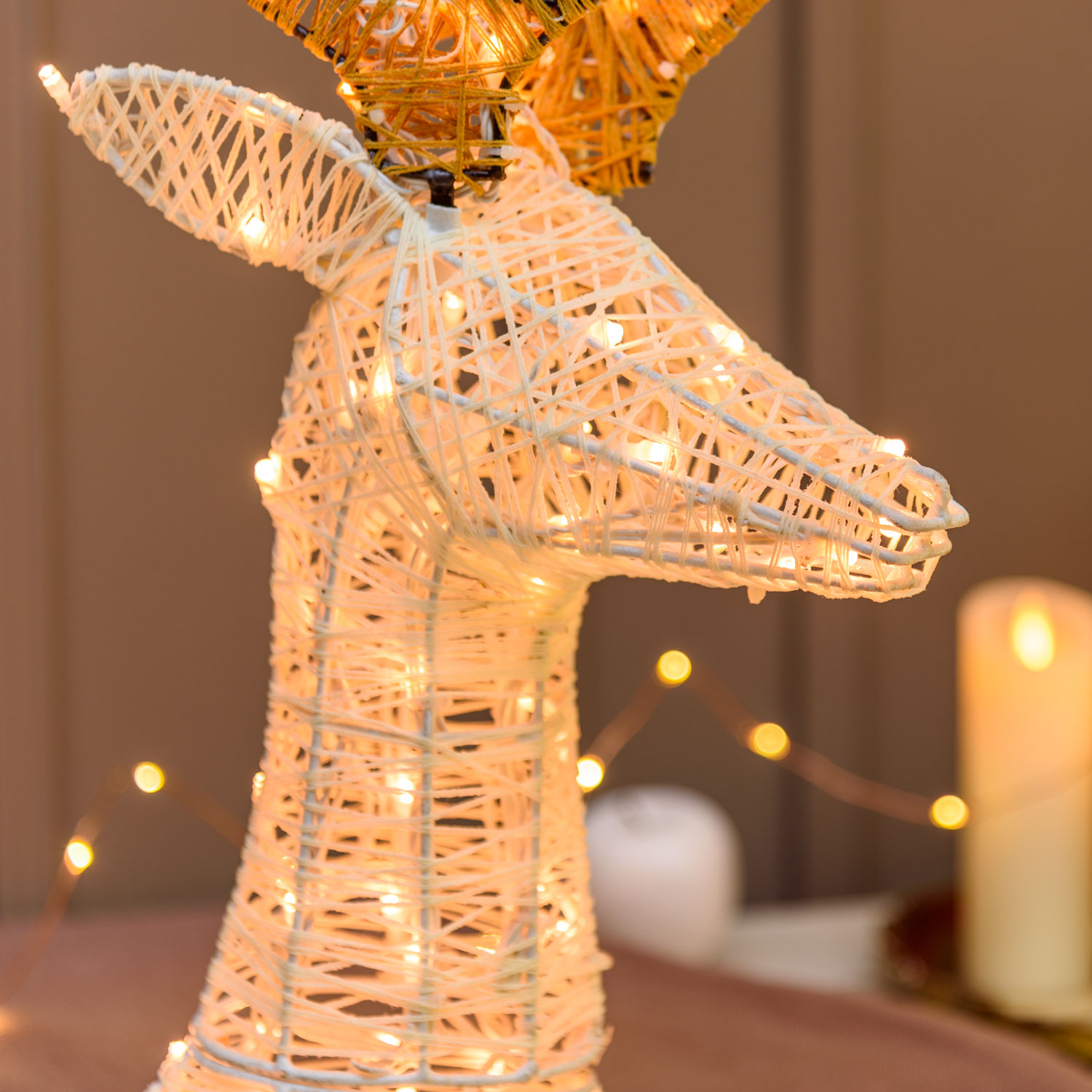 Reno 3D crema y marrón 105 cm, led blanco extra cálido 2 Reno 3D crema y marrón 105 cm, led blanco extra cálido 2