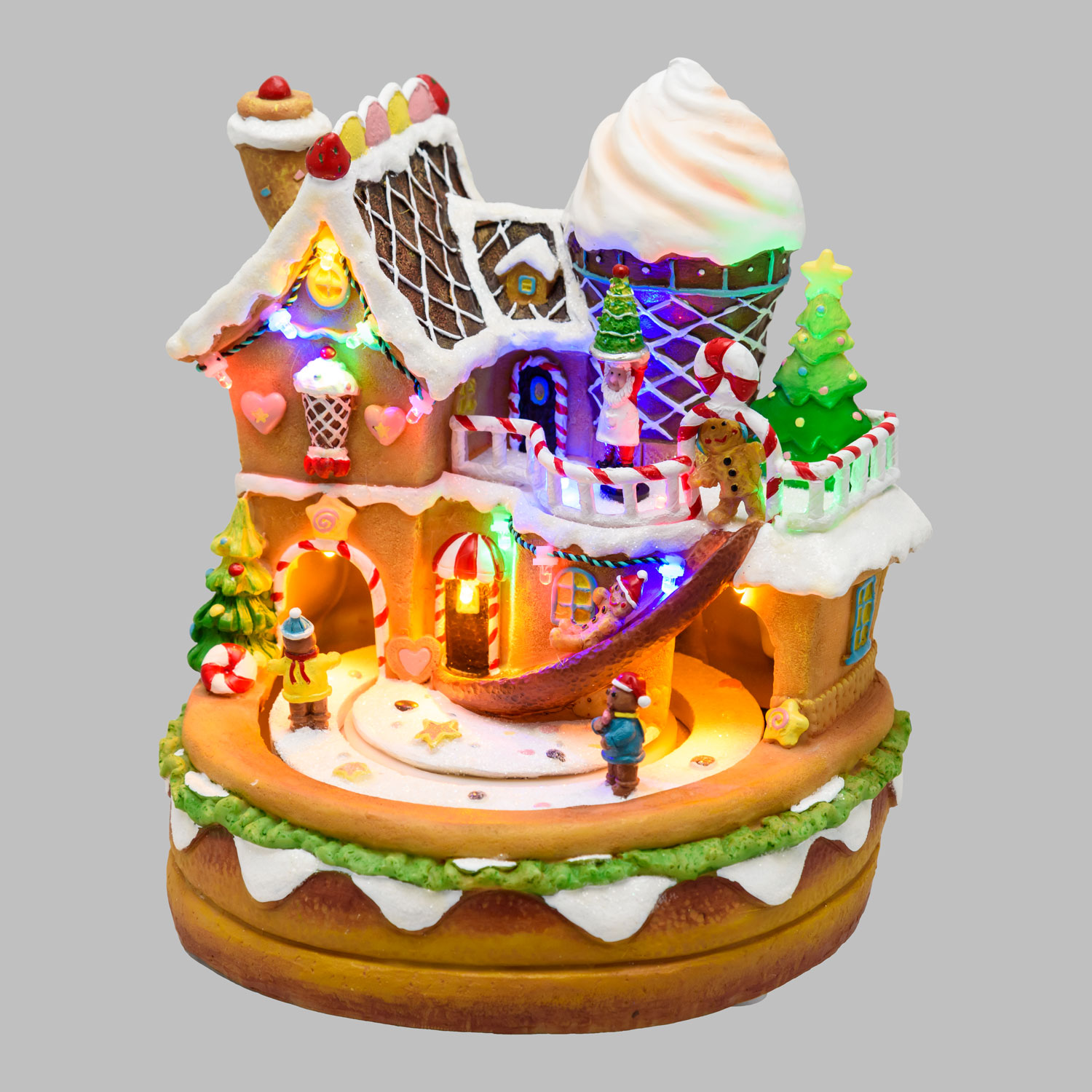 Village de Noël, Village en pain d'épice avec personnages en mouvement, h 25 cm, musiques de Noël 7 Village de Noël, Village en pain d'épice avec personnages en mouvement, h 25 cm, musiques de Noël 7