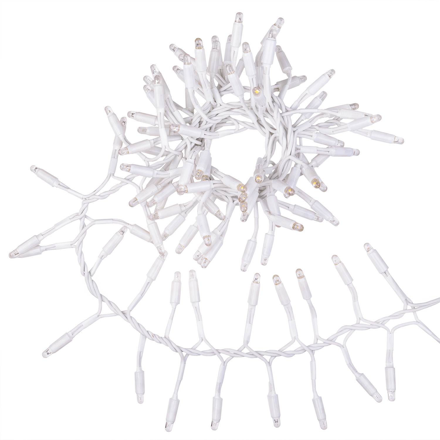 Lichterkette Cluster 4 m, 200 warmweiße Maxi-LEDs, weißes Kabel, verlängerbar, IP67 4