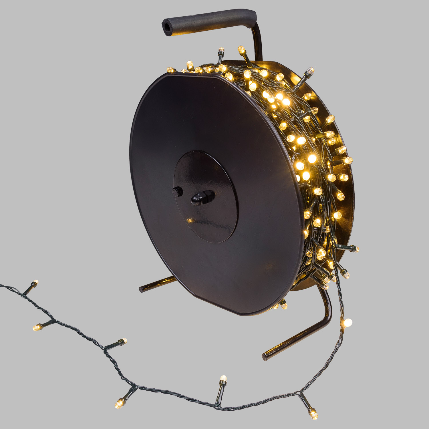 Catena 60 m, 750 led Convex Ø 6,8 mm, bianco caldo, cavo verde