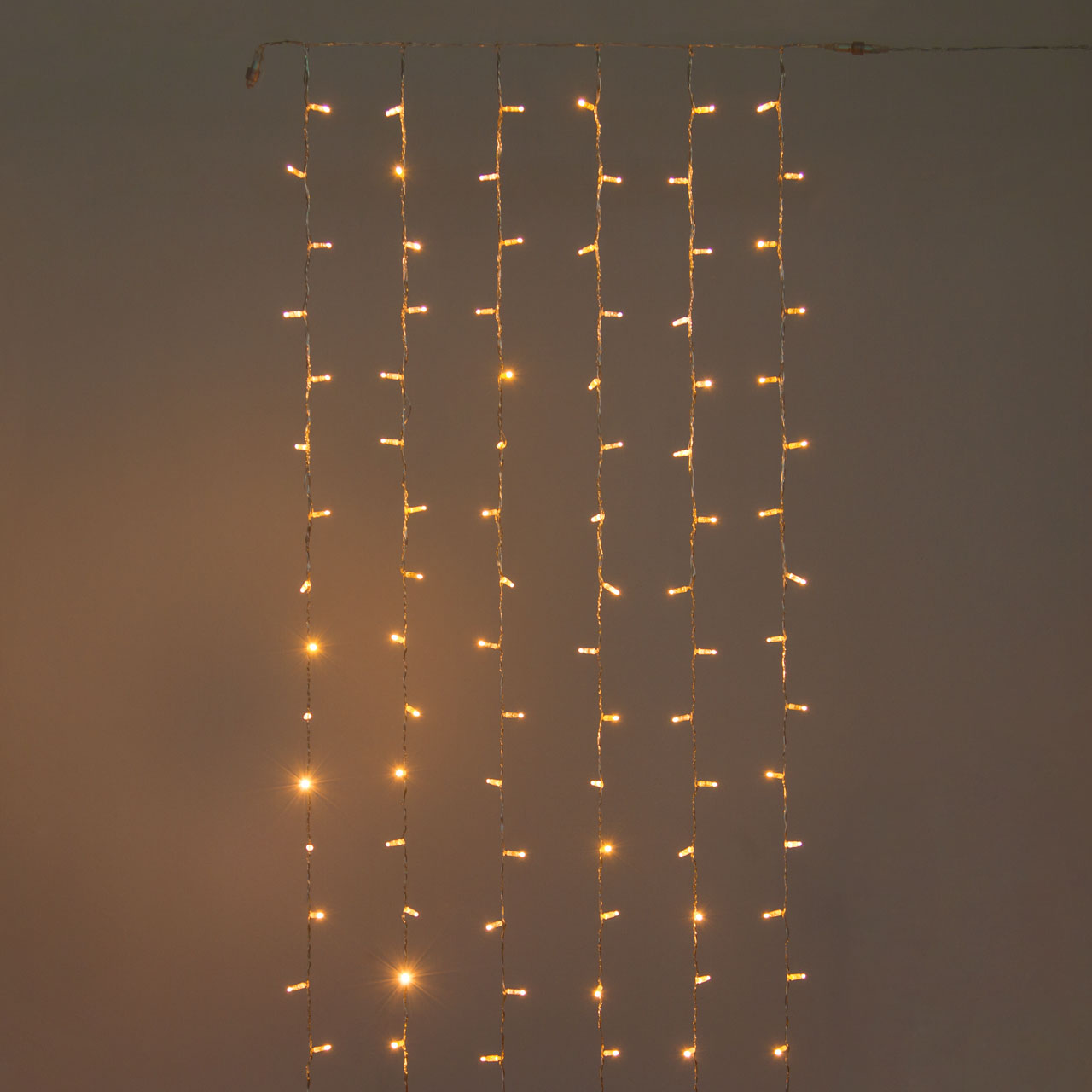 Lichtervorhang 1 x h 4 m, 192 Maxi LEDs warmweiß, transparentes Kabel, erweiterbar Lichtervorhang 1 x h 4 m, 192 Maxi LEDs warmweiß, transparentes Kabel, erweiterbar