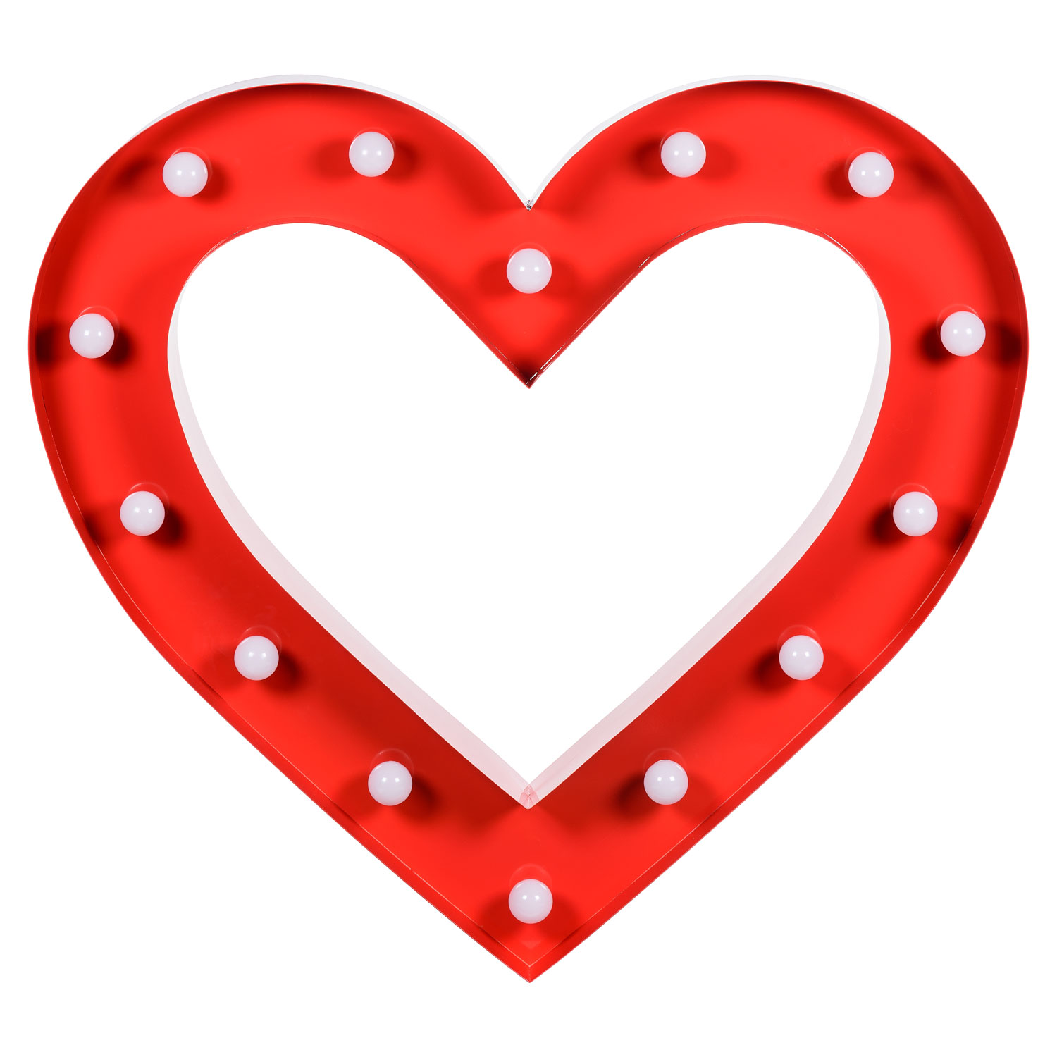 90 cm Red Metal Heart with 14 E14 Lamp Holders 3 90 cm Red Metal Heart with 14 E14 Lamp Holders 3