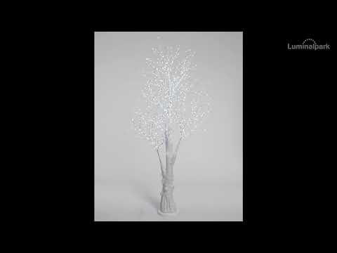 Arbre blanc avec tronc et base ronde, microled blanc froid 2 Arbre blanc avec tronc et base ronde, microled blanc froid 2
