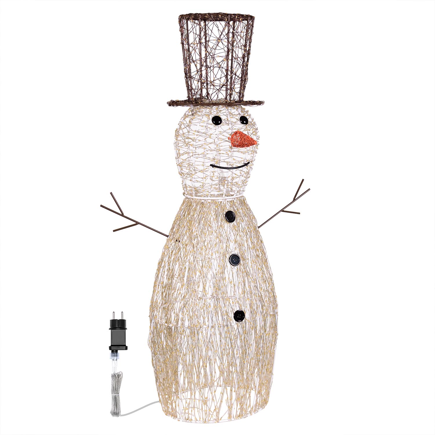 Bonhomme de Neige 3D, h. 100 cm, microled haute densité blanc chaud et froid, utilisation en intérieur 6 Bonhomme de Neige 3D, h. 100 cm, microled haute densité blanc chaud et froid, utilisation en intérieur 6