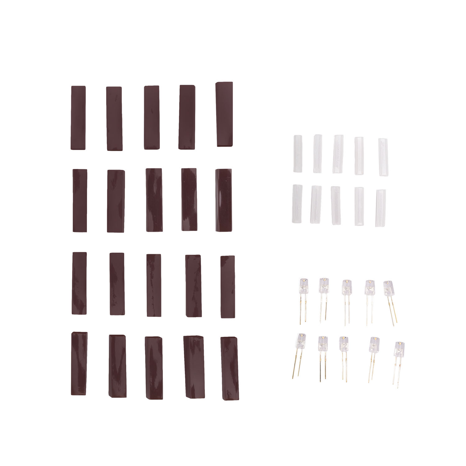 Connect+ Kit 10 LED di ricambio Ø 5mm, bianco caldo, guaine marroni Connect+ Kit 10 LED di ricambio Ø 5mm, bianco caldo, guaine marroni