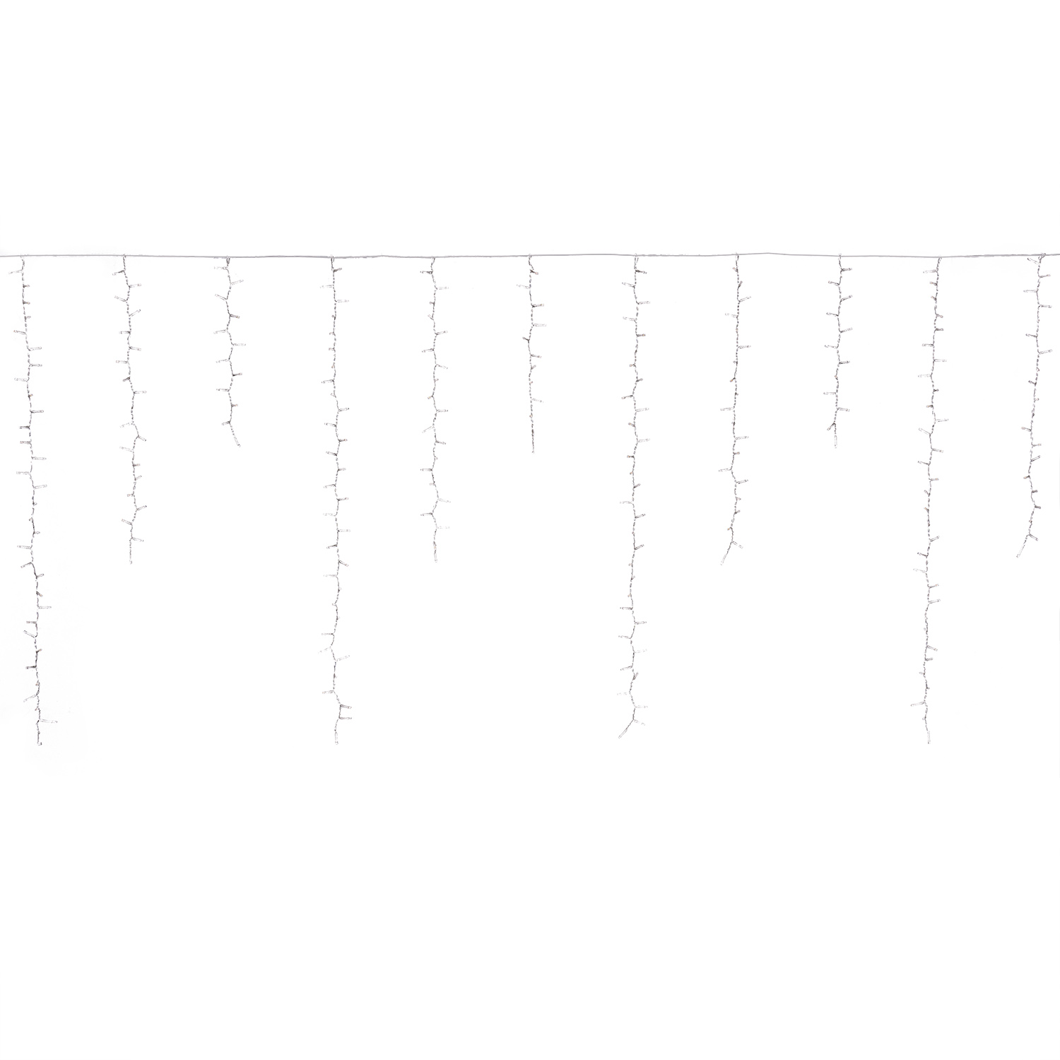 Stalattite 3,4 x h 0,8 m, 384 led bianco caldo, cavo trasparente 2