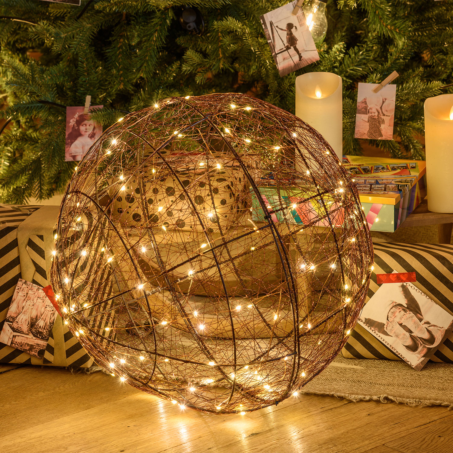 3D-Kupferkugel Ø 45 cm, 240 Micro LEDs warmweiß 6 3D-Kupferkugel Ø 45 cm, 240 Micro LEDs warmweiß 6