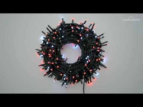 Lichterkette 18 m, 300 Mini LEDs rot und kaltweiß 2 Lichterkette 18 m, 300 Mini LEDs rot und kaltweiß 2
