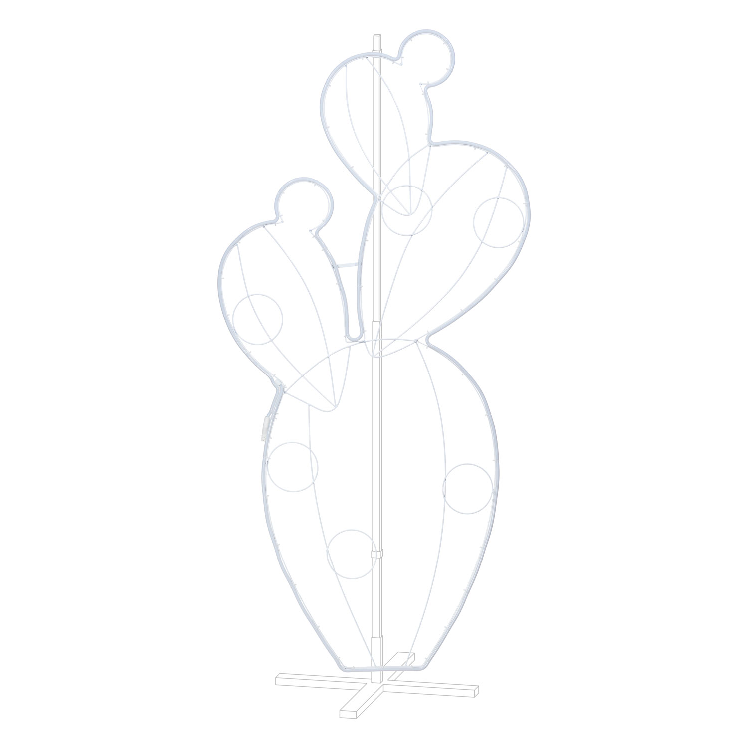 Fico d'India in tubo led effetto neon, 158 cm 5 Fico d'India in tubo led effetto neon, 158 cm 5