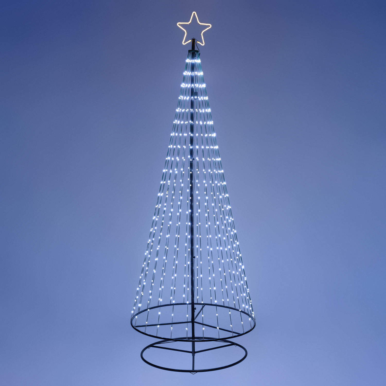 Arbre conique repliable h. 280 cm, Gouttes de lumière led Blanc Chaud et Blanc Froid 9 Arbre conique repliable h. 280 cm, Gouttes de lumière led Blanc Chaud et Blanc Froid 9