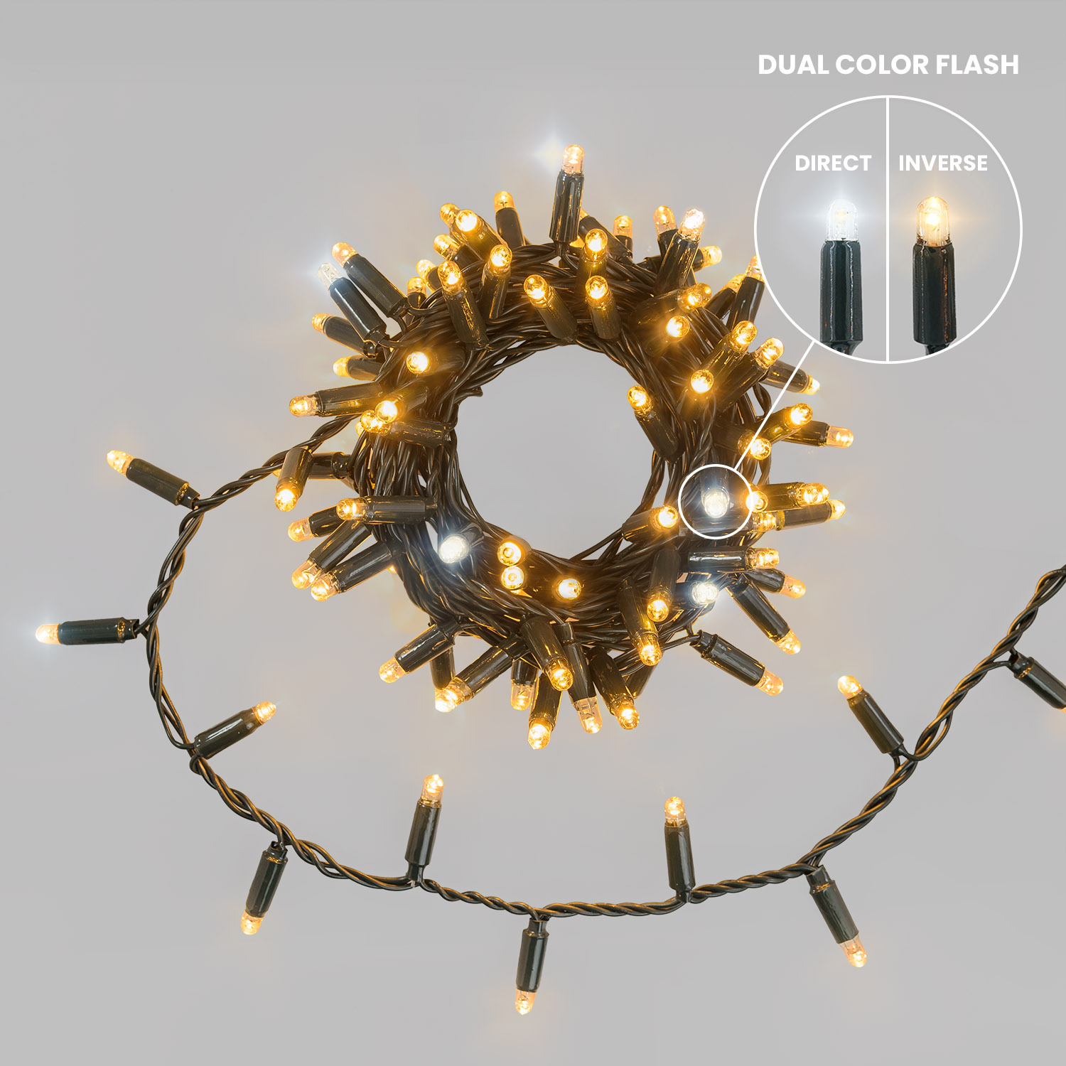 Guirlande Connect ProLine 36V, 5 m, 100 maxiled blanc chaud, câble vert