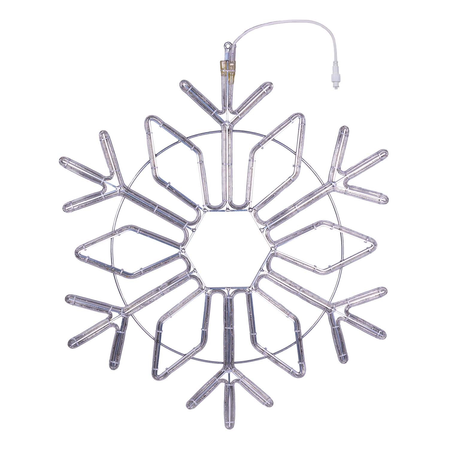 Copo de nieve de manguera luminosa, 87 x h 100 cm, 427 led blanco cálido y blanco frío 6 Copo de nieve de manguera luminosa, 87 x h 100 cm, 427 led blanco cálido y blanco frío 6