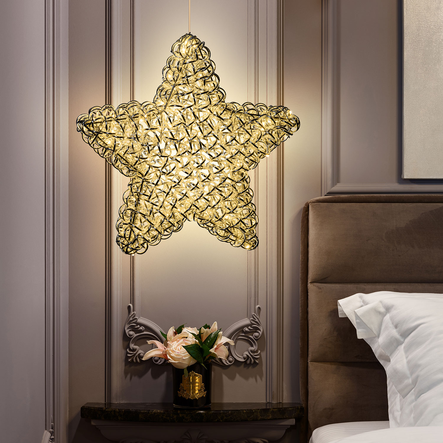 Étoile lumineuse argentée Ø 60 cm, 100 LED blanc chaud 7 Étoile lumineuse argentée Ø 60 cm, 100 LED blanc chaud 7