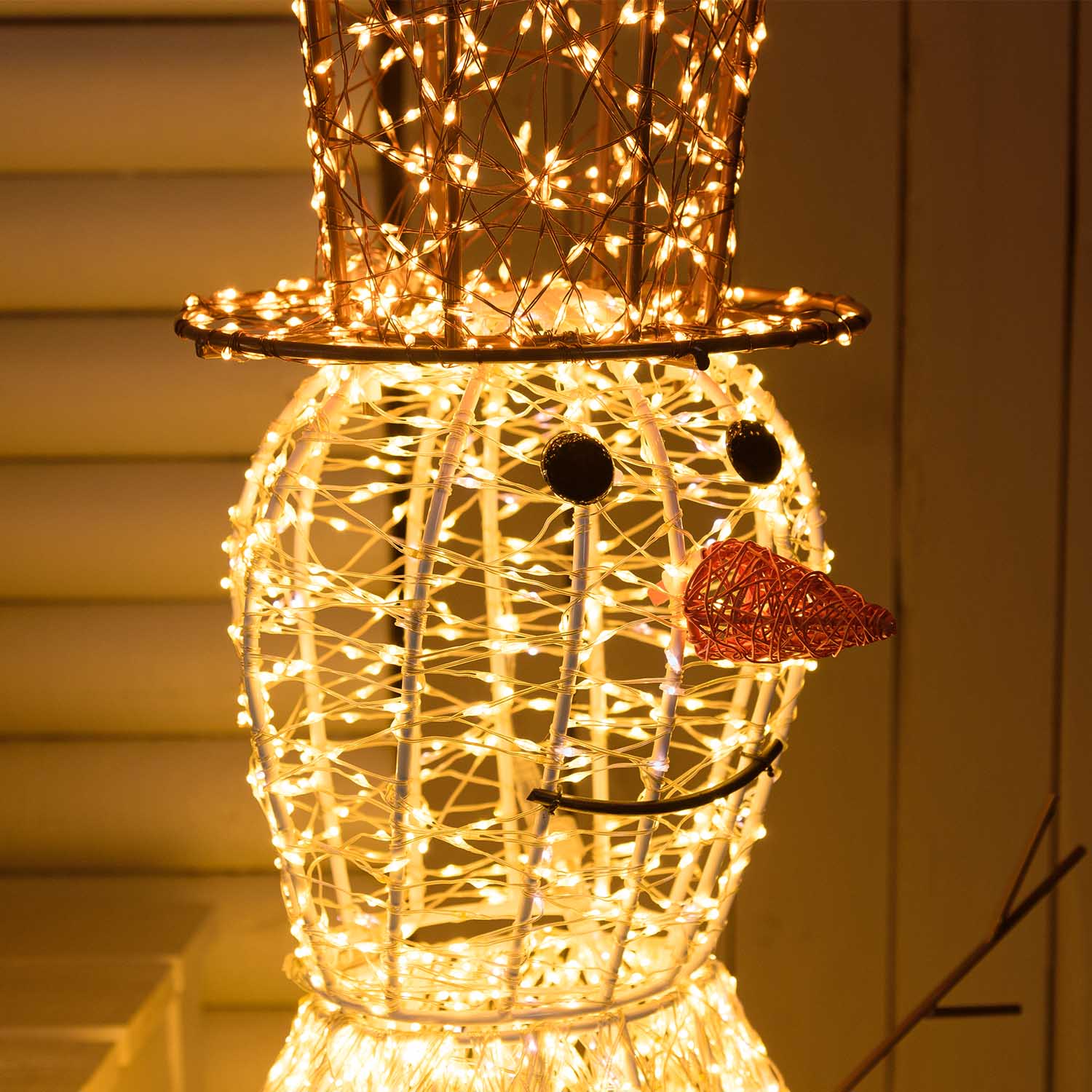 Bonhomme de Neige 3D, h. 100 cm, microled haute densité blanc chaud et froid, utilisation en intérieur 4 Bonhomme de Neige 3D, h. 100 cm, microled haute densité blanc chaud et froid, utilisation en intérieur 4