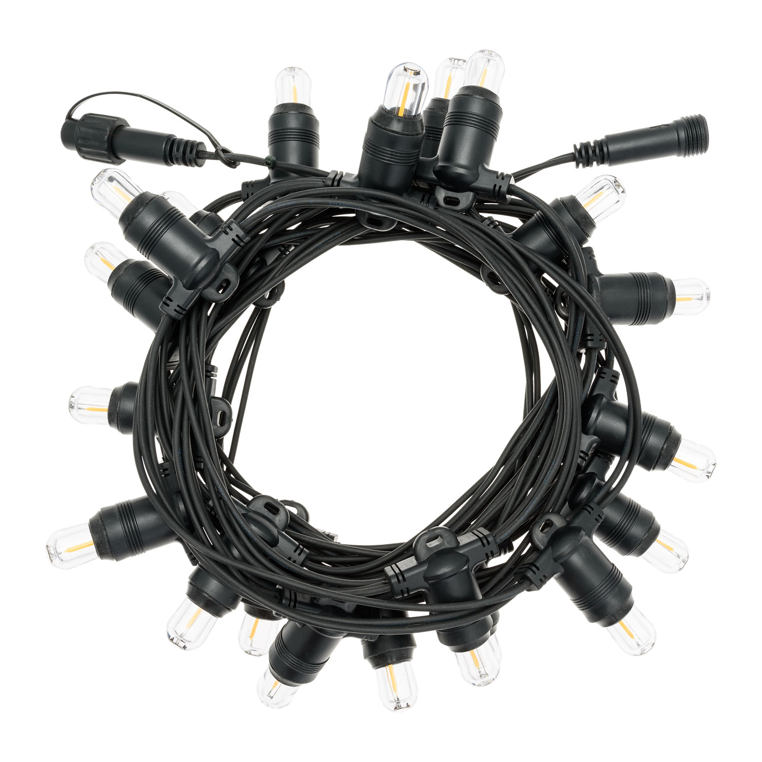 Catena 6 m, 20 lampadine Ø 18 mm, filament led bianco caldo, prolungabile, senza presa 10 Catena 6 m, 20 lampadine Ø 18 mm, filament led bianco caldo, prolungabile, senza presa 10