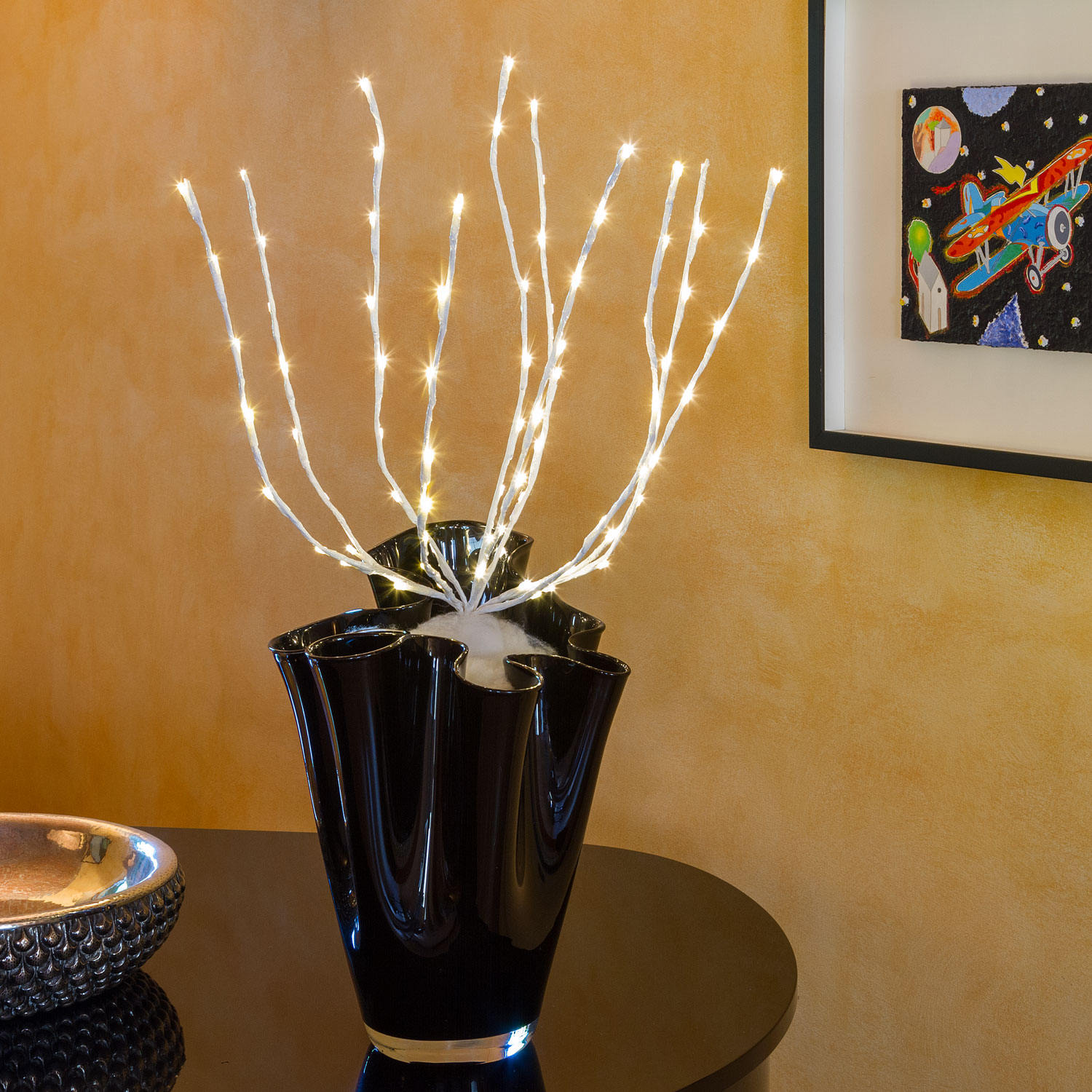 Branche blanche, h. 75 cm, led blanc chaud 6 Branche blanche, h. 75 cm, led blanc chaud 6