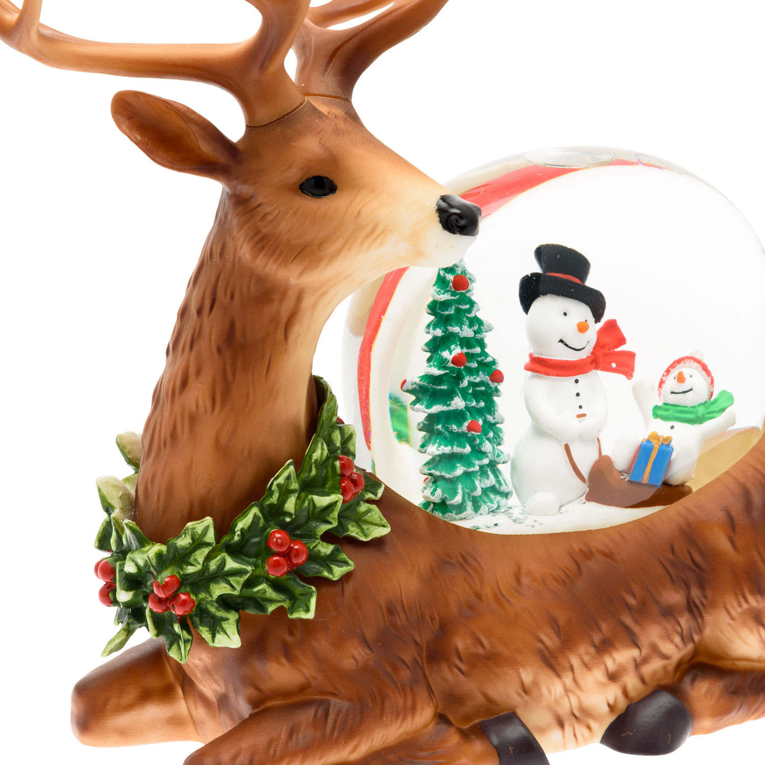 h 26 cm, Reindeer lantern with glitter snowfall, warm white led 6 h 26 cm, Reindeer lantern with glitter snowfall, warm white led 6