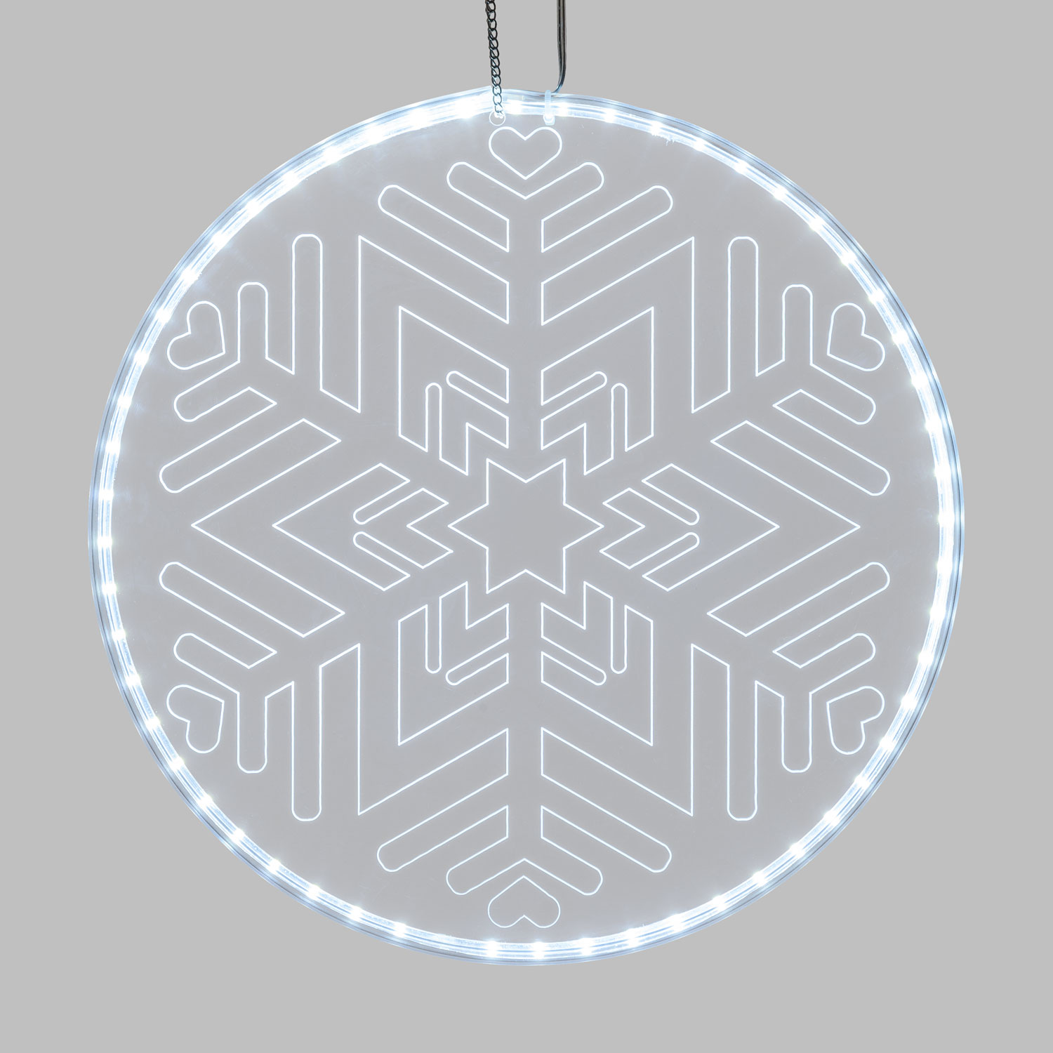 Fiocco di neve luminoso con stella Ø 30 cm 3 Fiocco di neve luminoso con stella Ø 30 cm 3