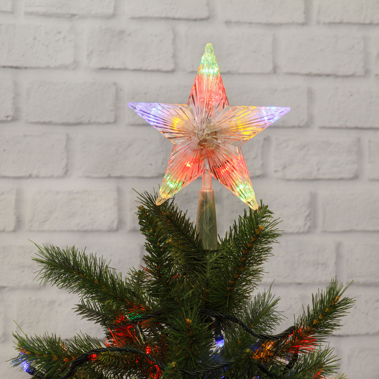 Cimier pour sapin, h. 21 cm, led multicolor Cimier pour sapin, h. 21 cm, led multicolor