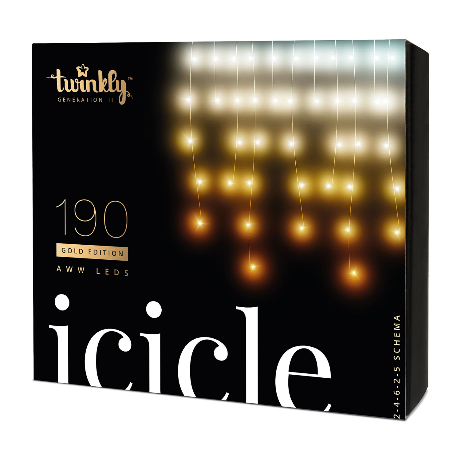 Estalactita Twinkly Gold Edition, AWW, 5 x h 0,6 metros, 190 led 4 Estalactita Twinkly Gold Edition, AWW, 5 x h 0,6 metros, 190 led 4