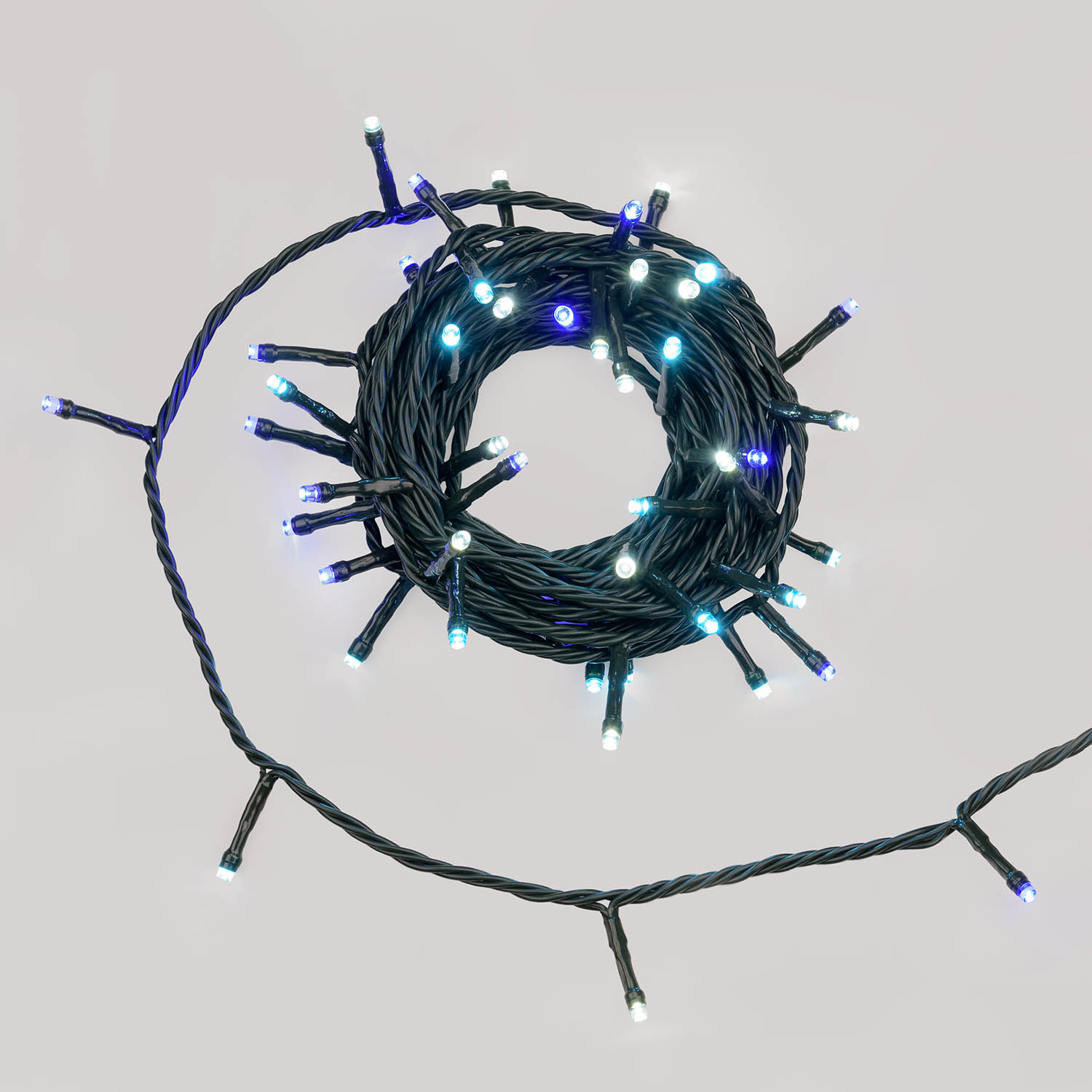Guirnalda Connect+ 5 m, 50 led multicolor Ice, cable verde, prolongable Guirnalda Connect+ 5 m, 50 led multicolor Ice, cable verde, prolongable