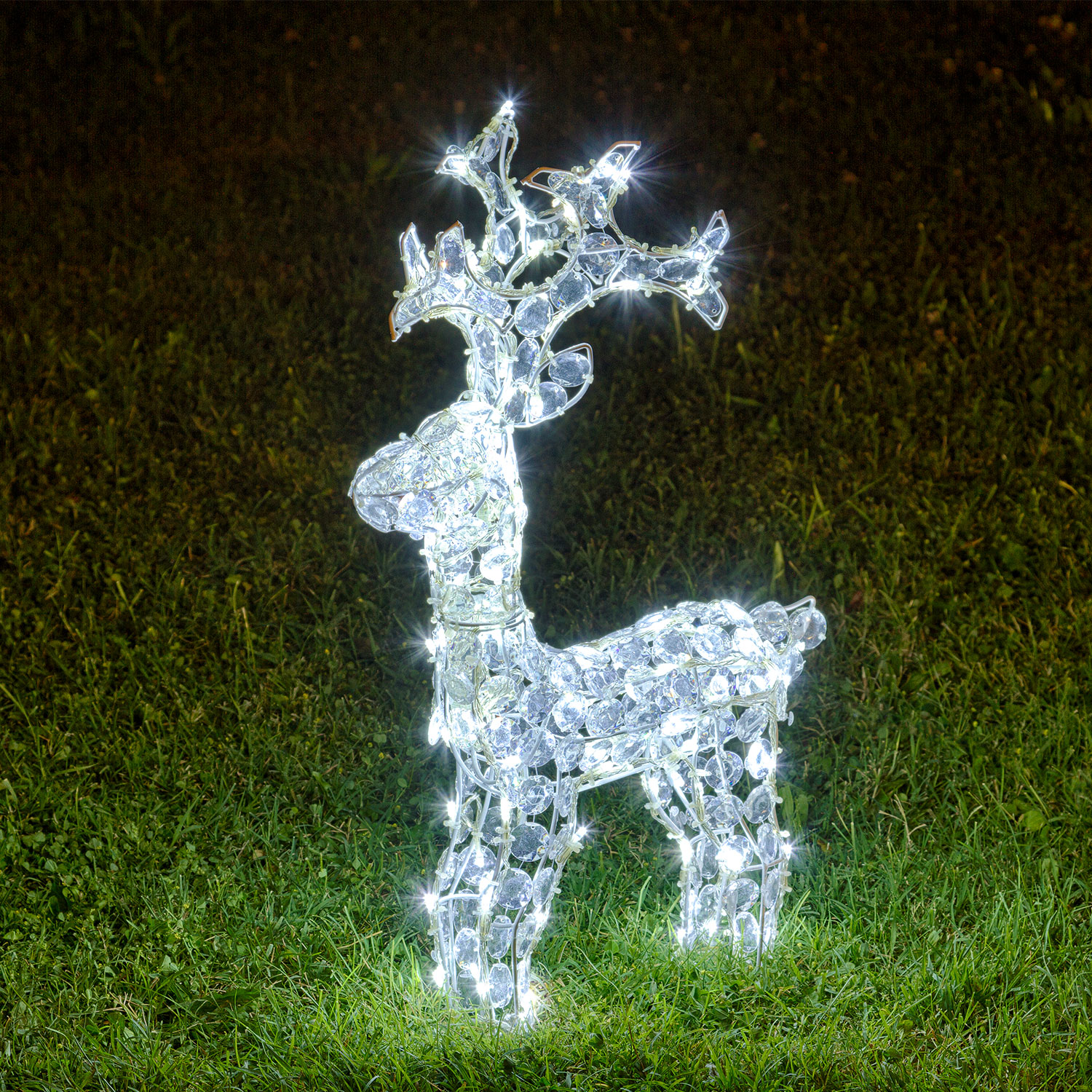 Reno Led blanco con cristales h. 70cm 5 Reno Led blanco con cristales h. 70cm 5