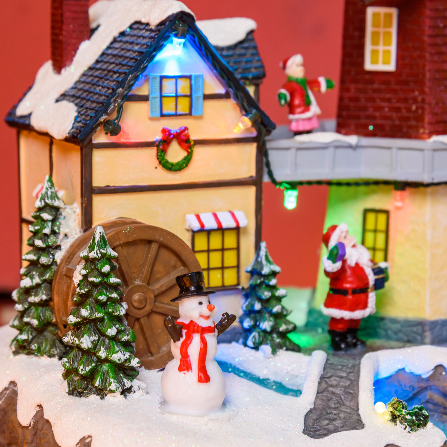 Weihnachtsdorf aus Polyresin, rotierende Windmühle, h 23 cm, mit Weihnachtsliedern 9 Weihnachtsdorf aus Polyresin, rotierende Windmühle, h 23 cm, mit Weihnachtsliedern 9