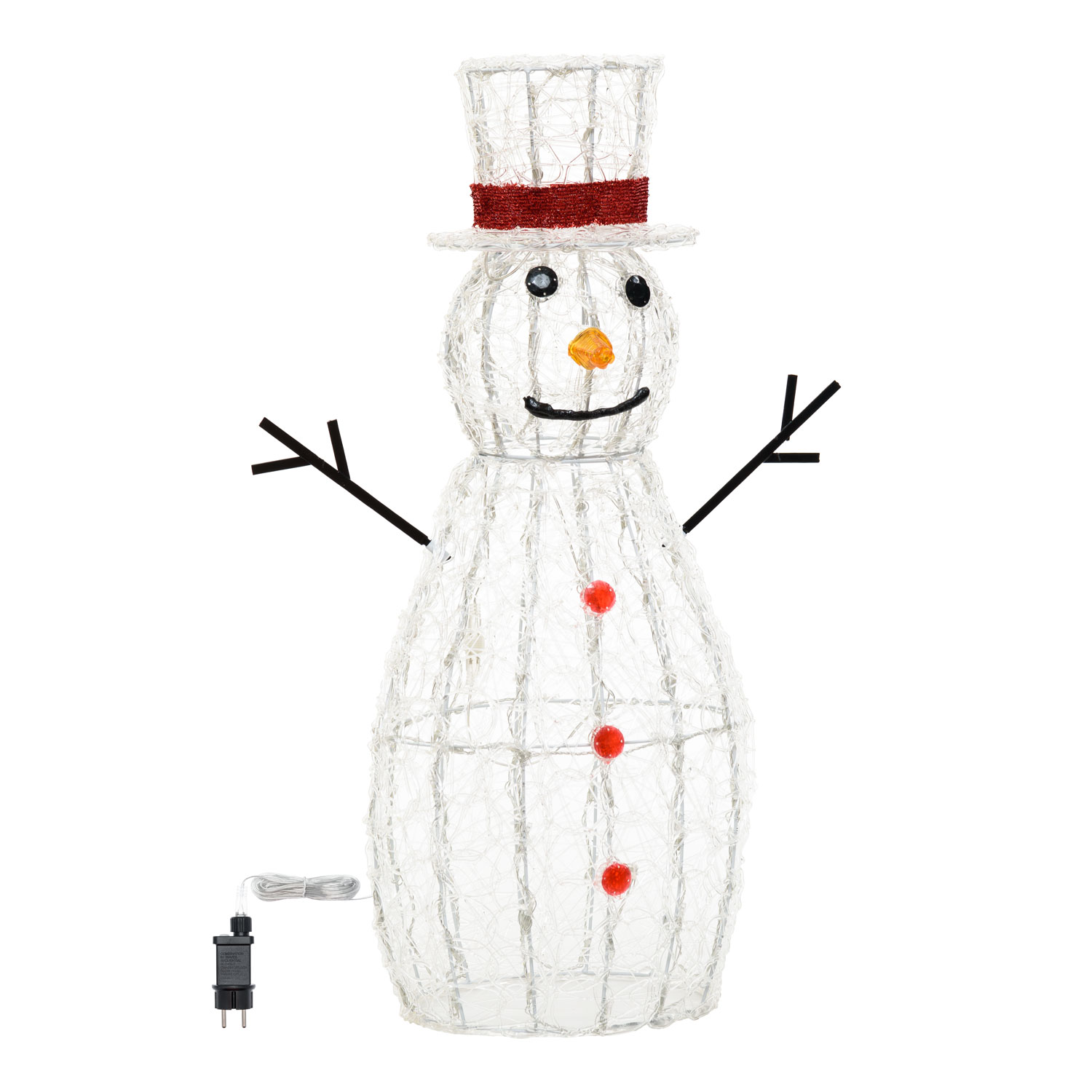 Schneemann weiches Akryl, 90 cm, 180 LEDs kaltweiß 3 Schneemann weiches Akryl, 90 cm, 180 LEDs kaltweiß 3