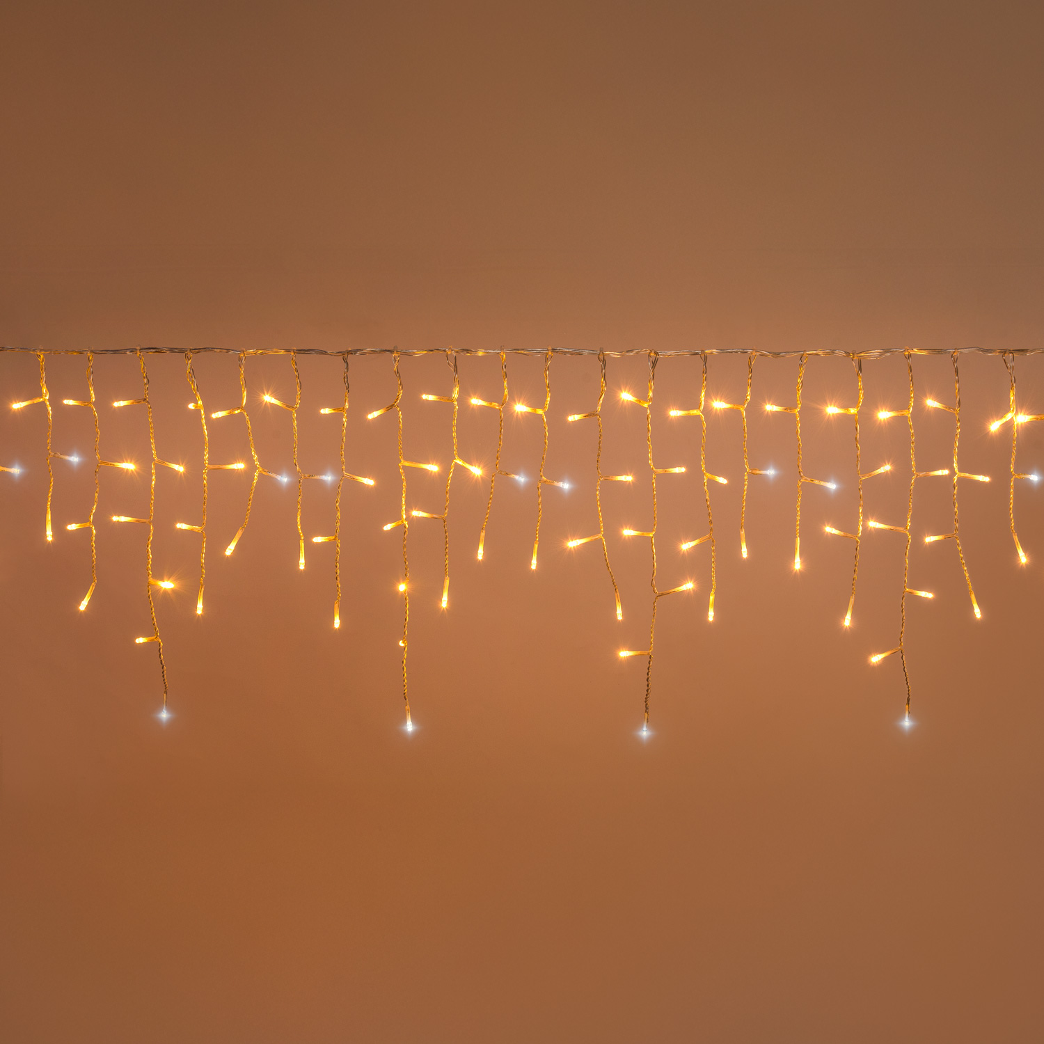 Connect+ Icicle Light 5 x h 0.36 m, 400 Warm White and Cool White LEDs, Transparent Cable, Extendable