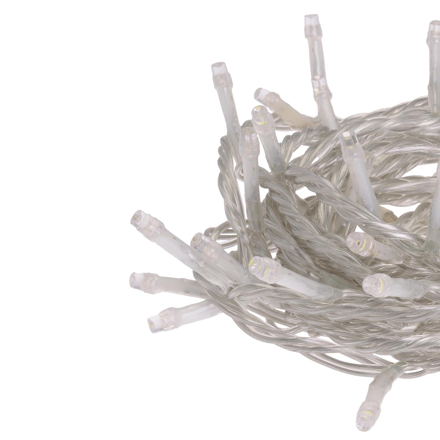 Guirlande Connect+ 5 m, 50 led blanc froid, câble transparent, prolongeable 3