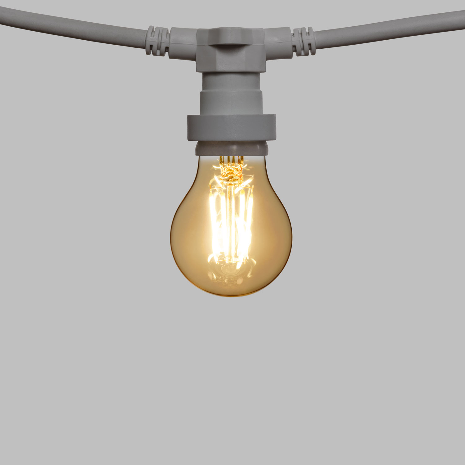 5m Lichterkette, 16 LED-Tropfenbirnen 8 Watt Ø 67 mm, dimmbar, weißes Kabel, erweiterbar 5 5m Lichterkette, 16 LED-Tropfenbirnen 8 Watt Ø 67 mm, dimmbar, weißes Kabel, erweiterbar 5