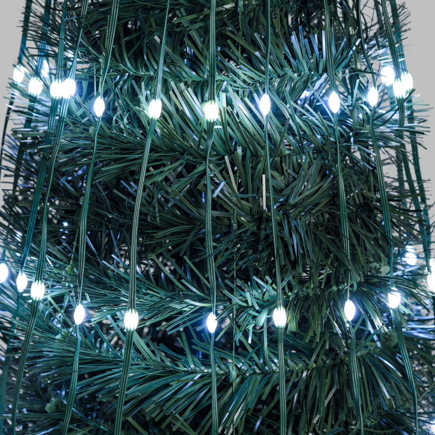 Árbol cónico plegable h 150 cm, Gotas de luz led blanco cálido y blanco frío 3 Árbol cónico plegable h 150 cm, Gotas de luz led blanco cálido y blanco frío 3