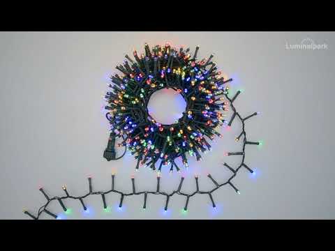 10m 500 Multi Coloured Led Connectable Mini Cluster Lights, Green Cable 2 10m 500 Multi Coloured Led Connectable Mini Cluster Lights, Green Cable 2