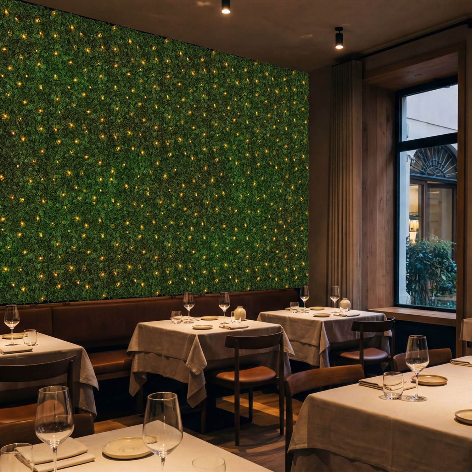 Panneau de Lichen artificiel vert forêt Green Wall Light, 16 Maxiled Dual Color blanc chaud 18