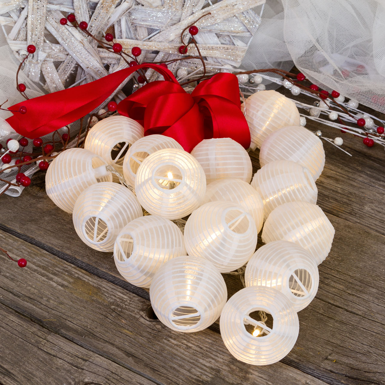 Guirnalda Led farolillos blancos 5,25m 8 Guirnalda Led farolillos blancos 5,25m 8
