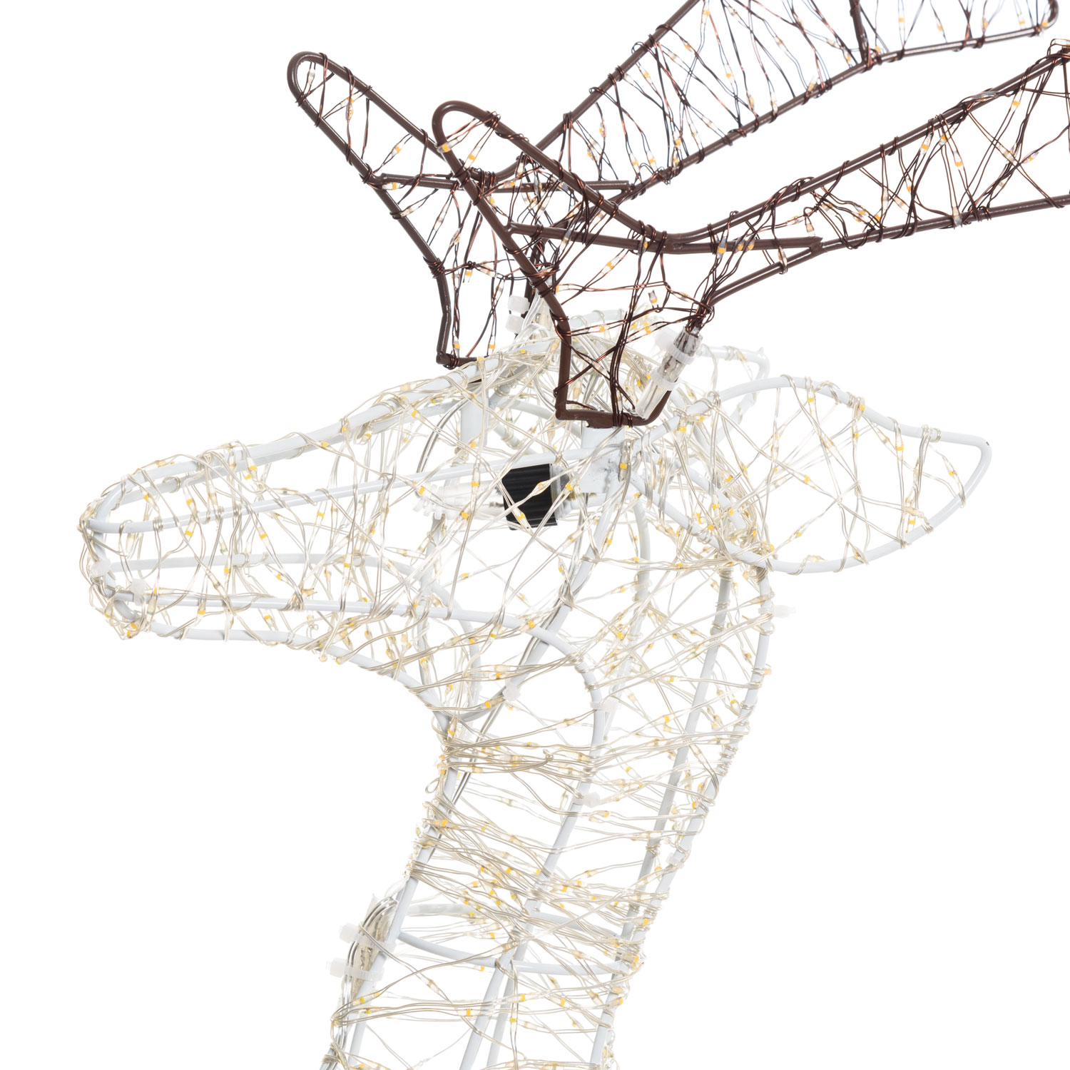 Renna con zampa alzata 3D, h 105 cm, microled bianco caldo e freddo, uso interno 4 Renna con zampa alzata 3D, h 105 cm, microled bianco caldo e freddo, uso interno 4