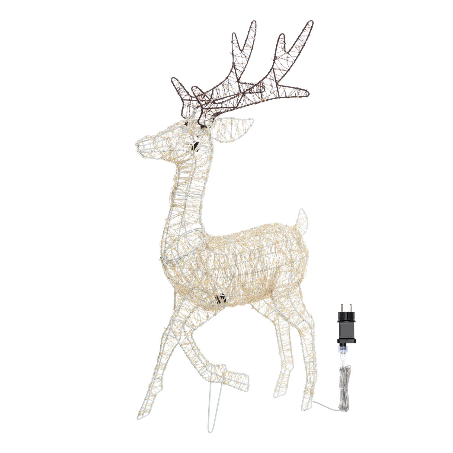 3D-Rentier mit angehobener Hufe, H. 80 cm, 2880 Mikro-LEDs mit hoher Anzahl in Warmweiß und Kaltweiß, für den Innenbereich geeignet 3 3D-Rentier mit angehobener Hufe, H. 80 cm, 2880 Mikro-LEDs mit hoher Anzahl in Warmweiß und Kaltweiß, für den Innenbereich geeignet 3