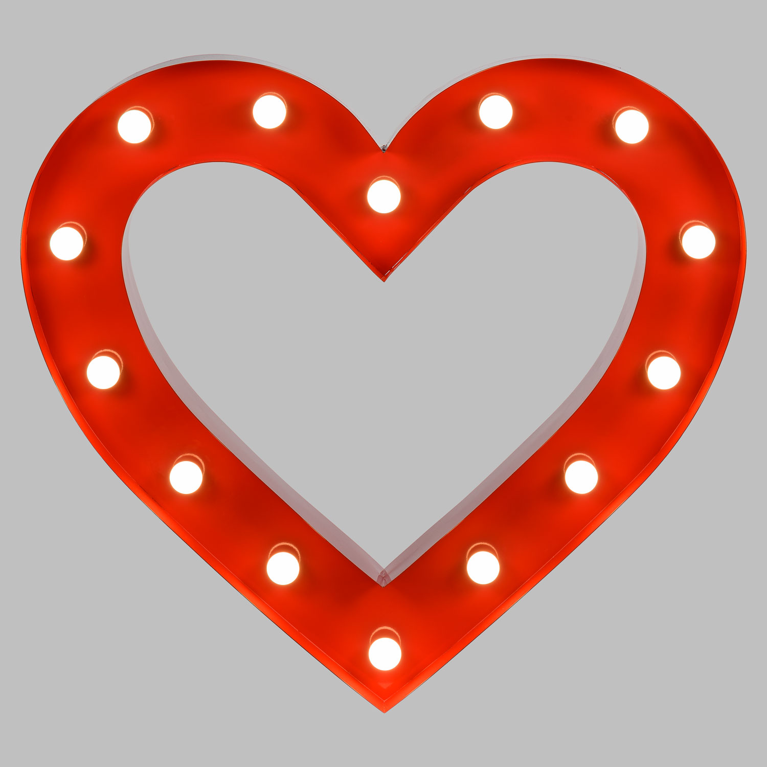 90 cm Red Metal Heart with 14 E14 Lamp Holders 90 cm Red Metal Heart with 14 E14 Lamp Holders