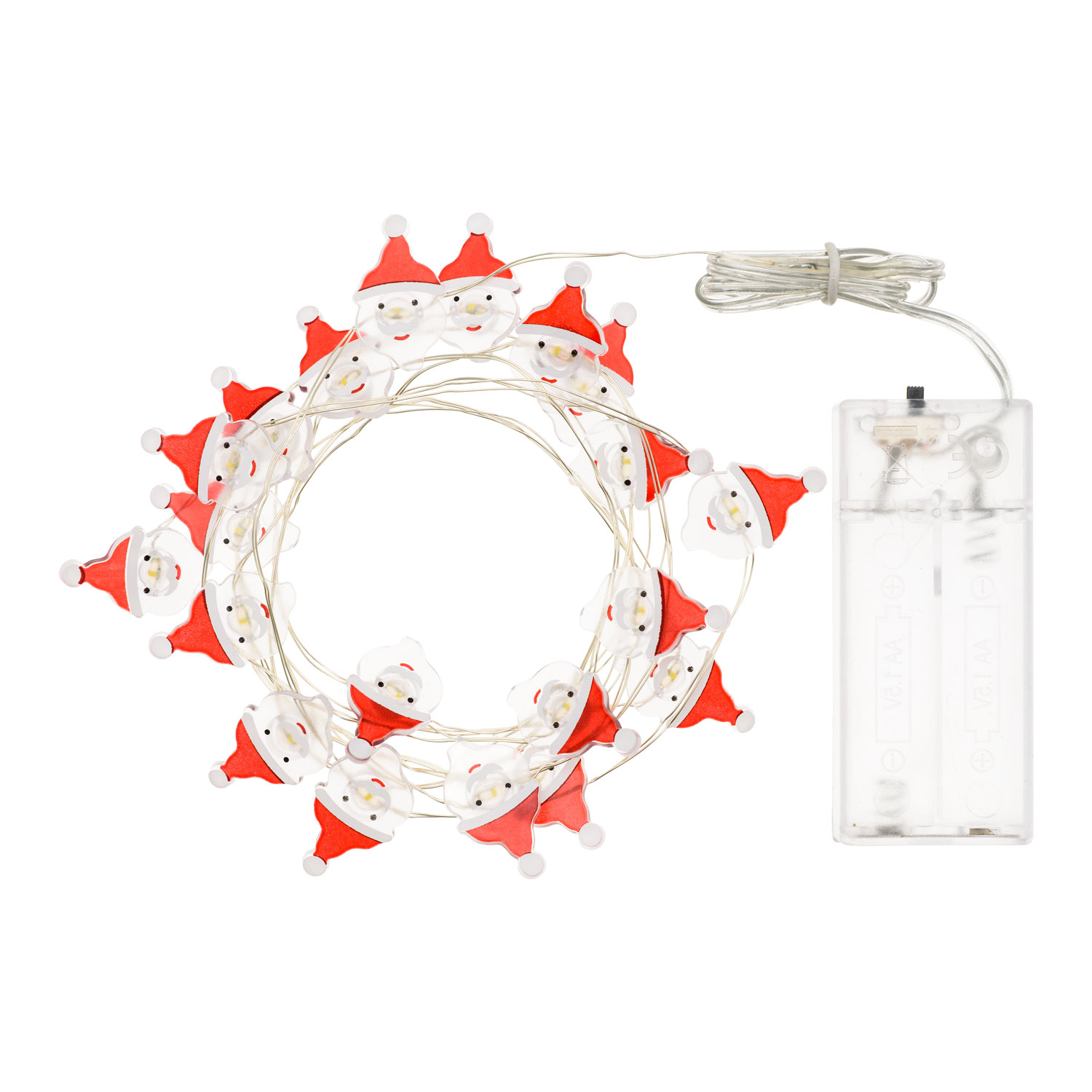 Catena luminosa di 20 babbi natale, microled bianco caldo 3 Catena luminosa di 20 babbi natale, microled bianco caldo 3