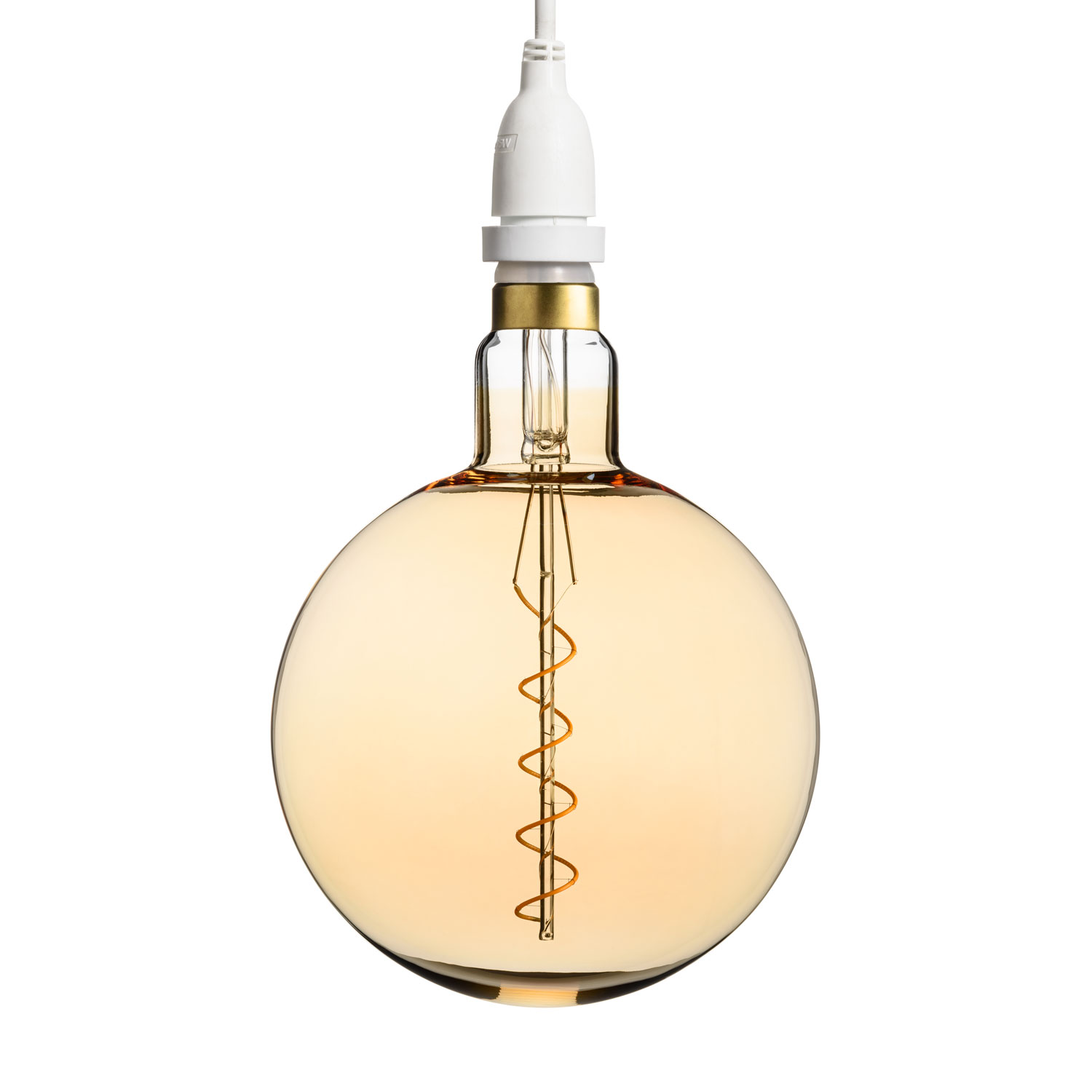 Lampadina da 4 Watt maxi globo Ø 200 mm a sospensione, led a spirale, 2 metri di cavo bianco 4 Lampadina da 4 Watt maxi globo Ø 200 mm a sospensione, led a spirale, 2 metri di cavo bianco 4