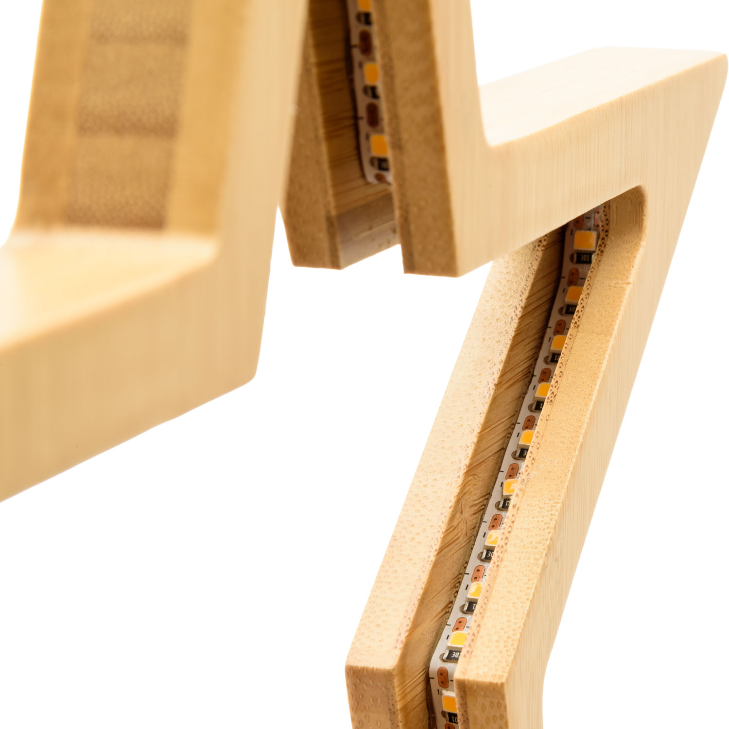 Étoile en bois naturel à pile, h. 37 cm, led blanc chaud 3 Étoile en bois naturel à pile, h. 37 cm, led blanc chaud 3