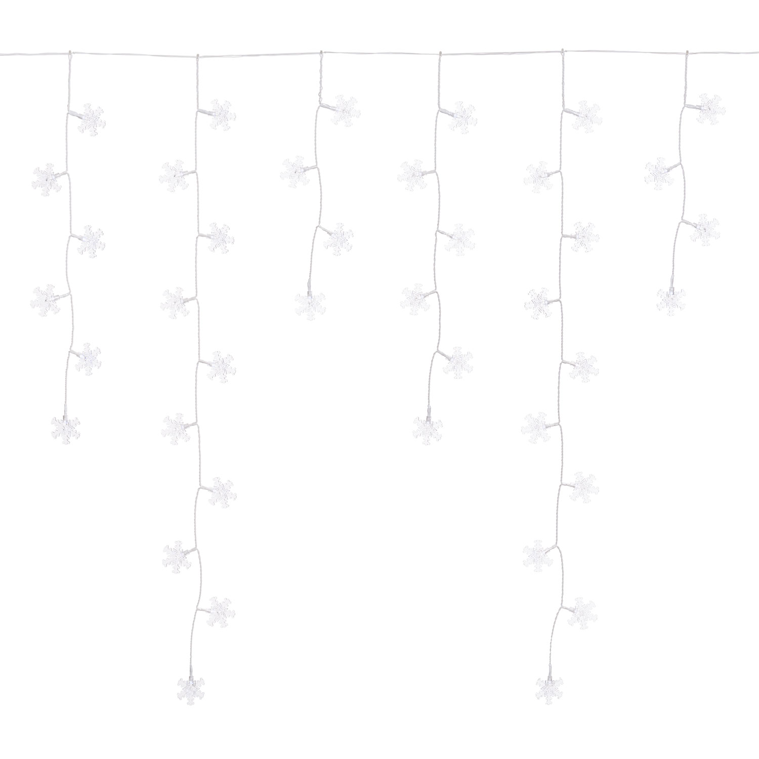 Stalactite 3,75 x h 1 m, 136 flocons de neige, led blanc froid 7 Stalactite 3,75 x h 1 m, 136 flocons de neige, led blanc froid 7