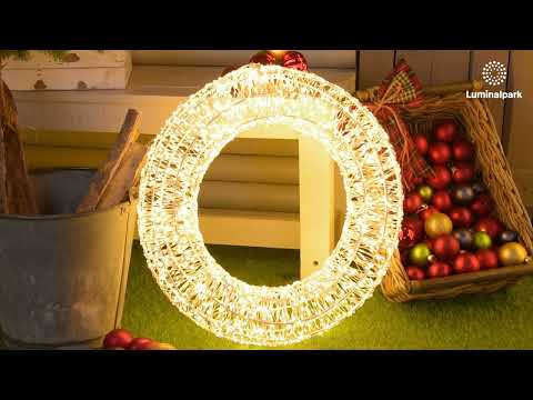 Couronne Blanche en 3D, Ø 55 cm, 3000 Microled haute densité blanc chaud et froid, utilisation en intérieur 2