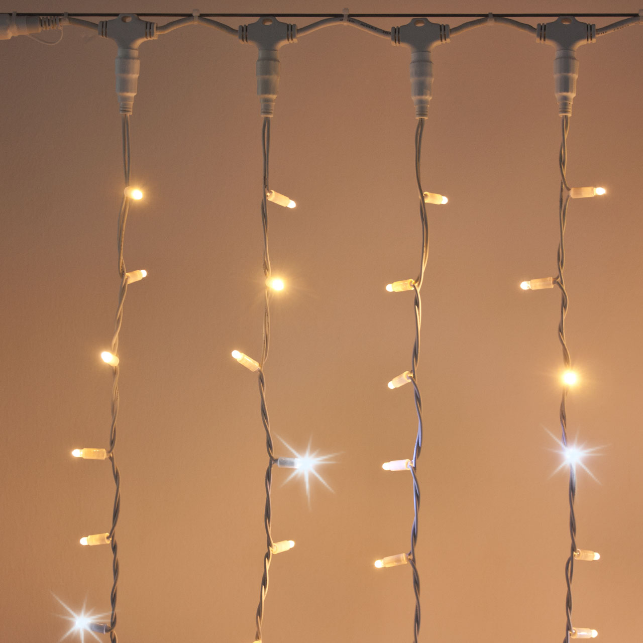 Cortina 2 x h 1,5 m, 304 maxiled blanco cálido y blanco frío, cable blanco, prolongable, IP67 5 Cortina 2 x h 1,5 m, 304 maxiled blanco cálido y blanco frío, cable blanco, prolongable, IP67 5